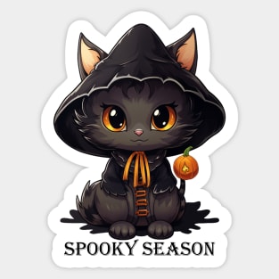 Spooky Season Halloween Vibes Witchy Cat Sticker